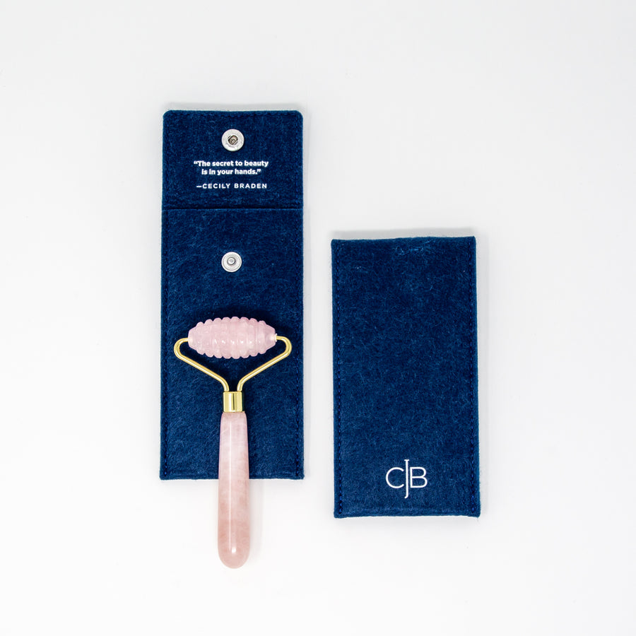 CJB - Luxury Rose Quartz Spike Roller